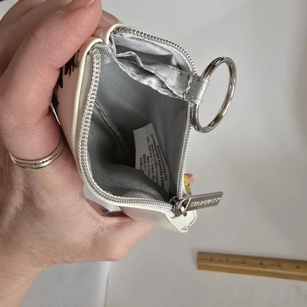 Starbucks California Coin Purse Key Chain Holder Pouch Small Bag White Bear